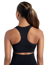 Load image into Gallery viewer, Black Racer Back Sports Bra