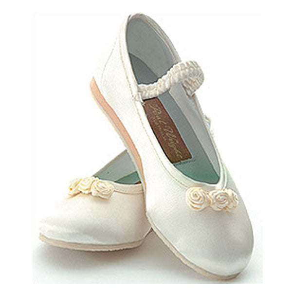 Satin Flowergirl Shoe with Rosettes