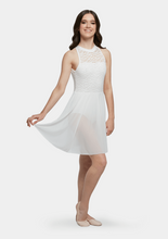 Load image into Gallery viewer, White lyrical dance performance dress with lace
