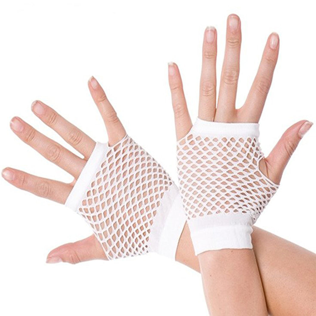 Fishnet Gloves White