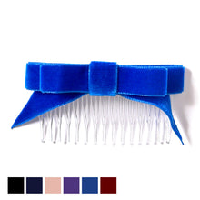 Load image into Gallery viewer, Velvet Bows Angled Tails &amp; Comb
