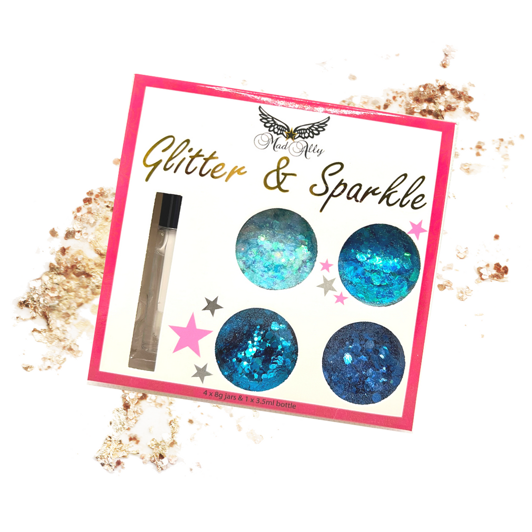 Mad Ally Glitter & Sparkle Pot Aqua