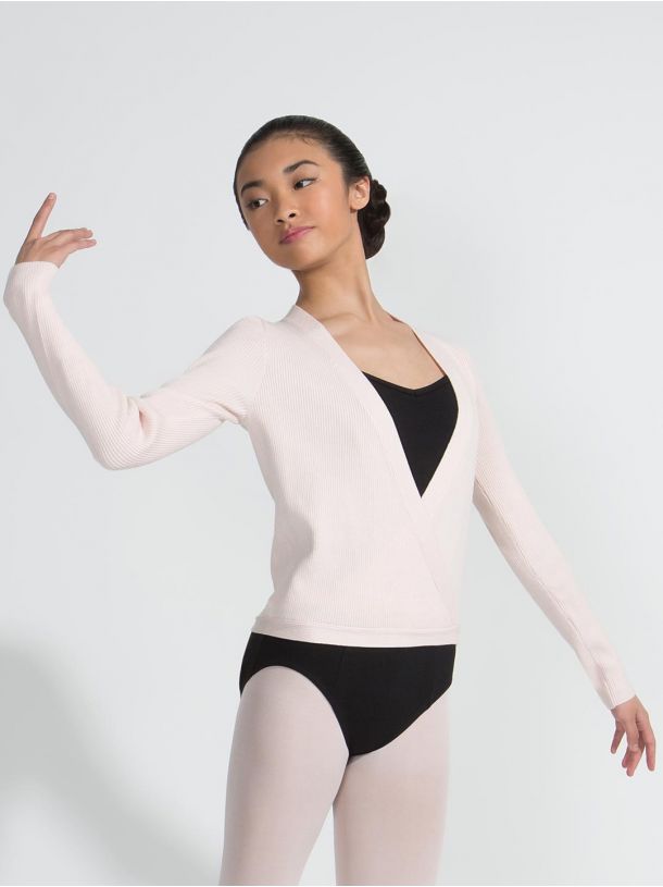 Ribbed Knit Wrap Sweater Tempo Dancewear