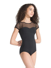 Load image into Gallery viewer, Meryl Mesk Yoke short Sleeve Leotard