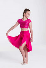 Load image into Gallery viewer, Studio 7 cropped sequins top in pink for dance costume
