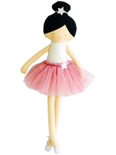 Soft plush doll in ballet tutu and bun
