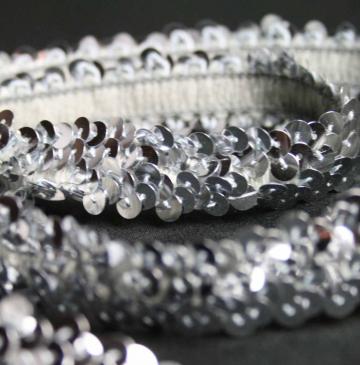 Stretch Sequin 2 Row Silver