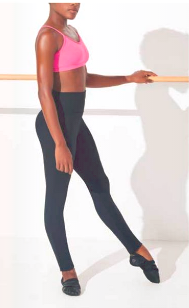 Pink crop top and black high waist leggings